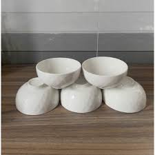 Bộ 5 bát sứ trắng